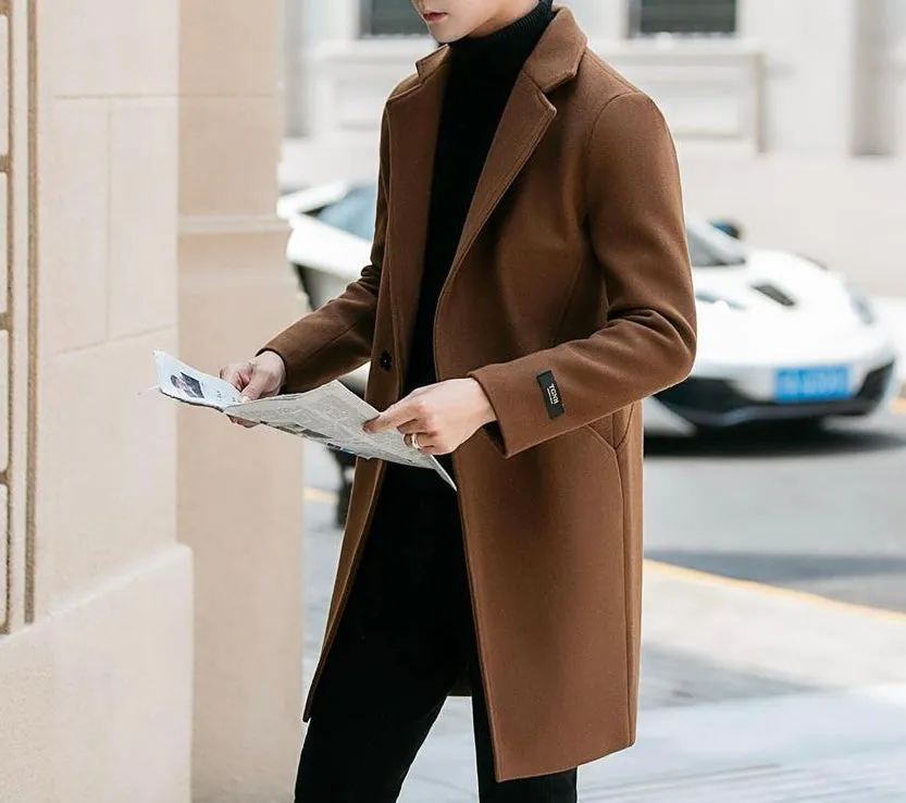 Antonios Long Wool Coat Men