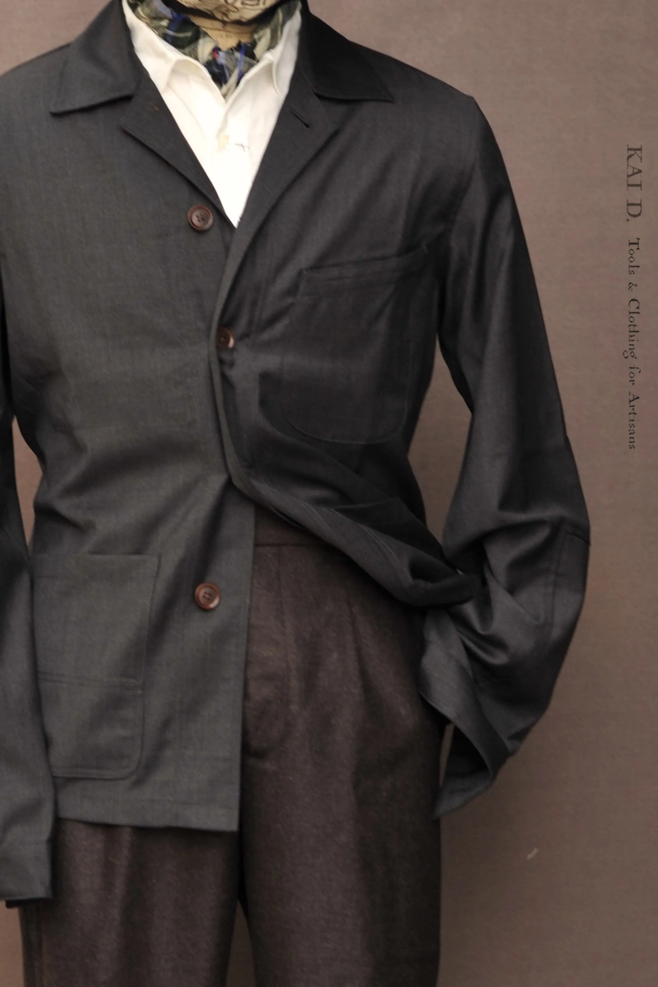 Architect Jacket - Deep Charcoal Virgin Wool - M, L, XL