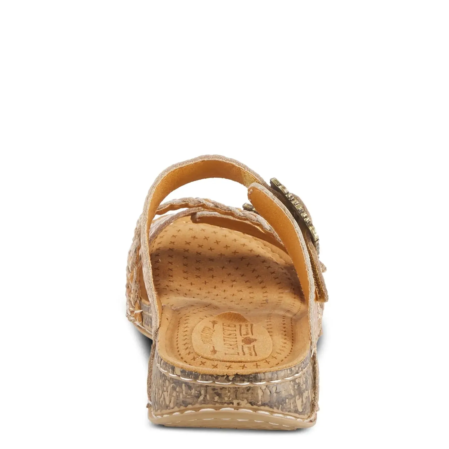 ASTRA SLIDE SANDALS L'ARTISTE - TAN LEATHER