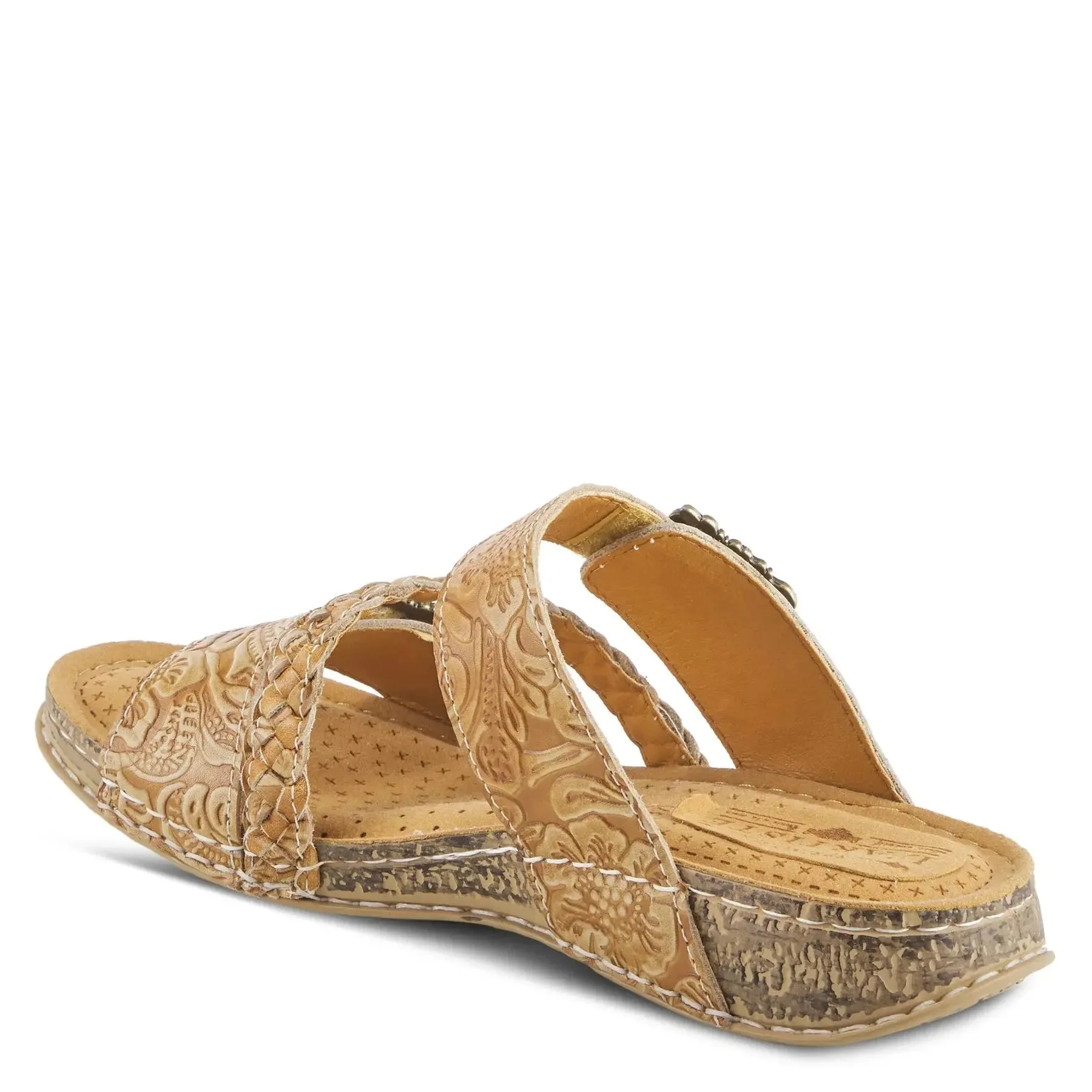 ASTRA SLIDE SANDALS L'ARTISTE - TAN LEATHER