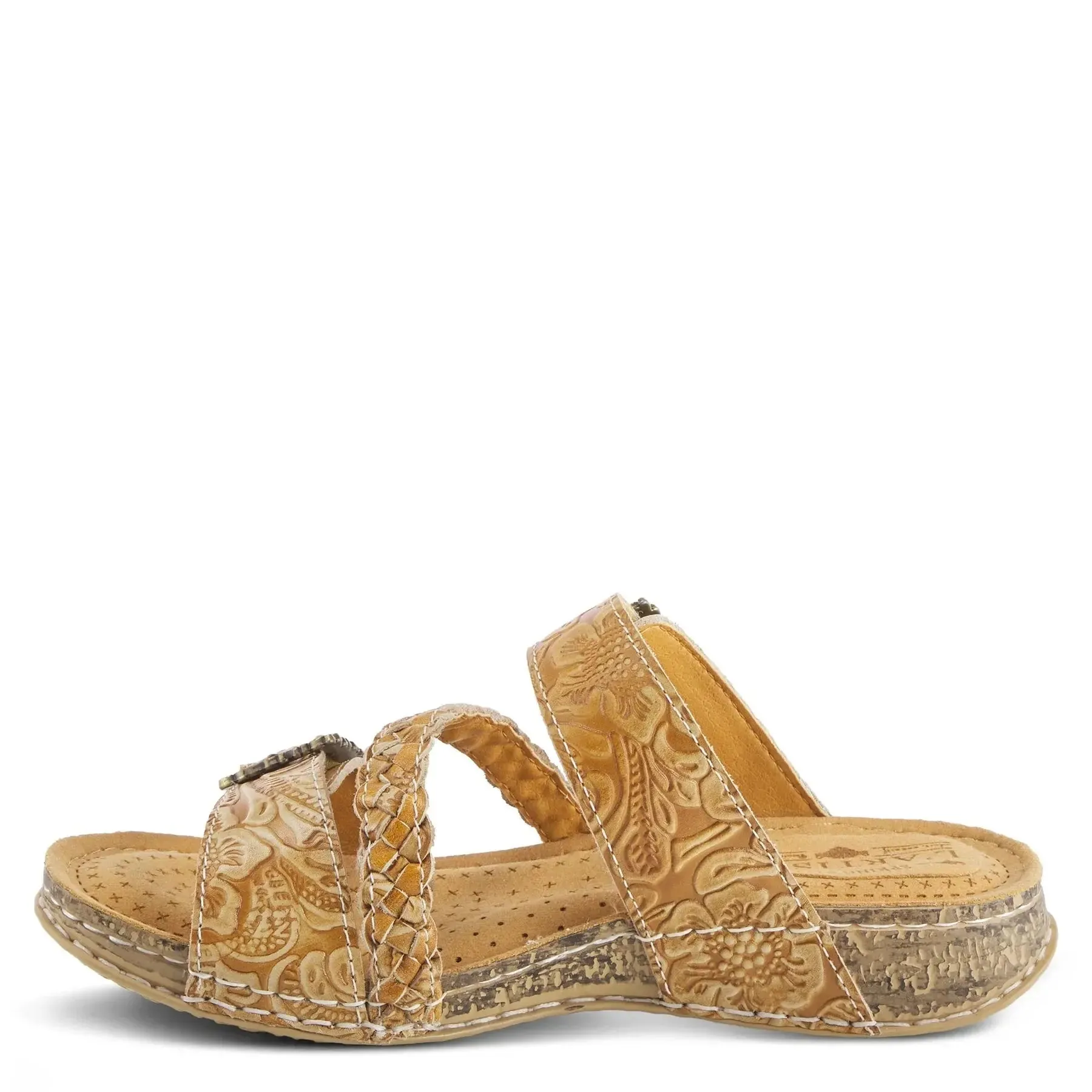 ASTRA SLIDE SANDALS L'ARTISTE - TAN LEATHER