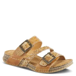 ASTRA SLIDE SANDALS L'ARTISTE - TAN LEATHER