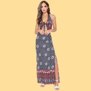 Beach Whimsy Boho Cut Out Maxi Dress