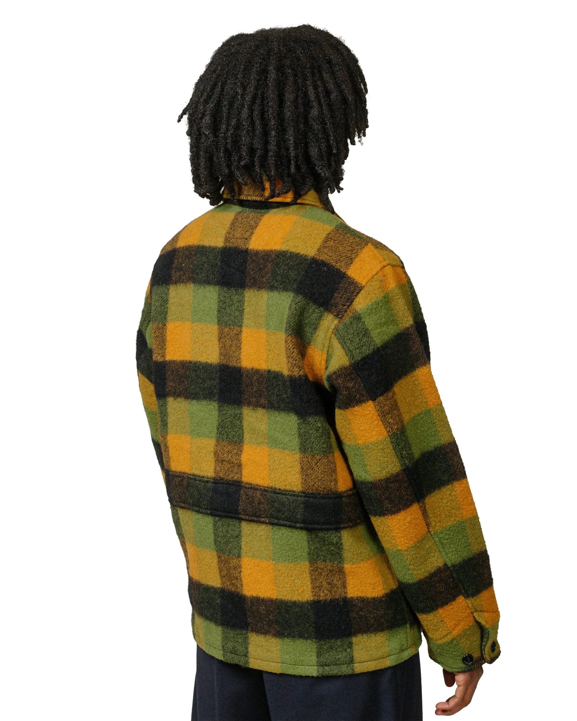 Beams Plus Sports Jacket Wool Plaid Green