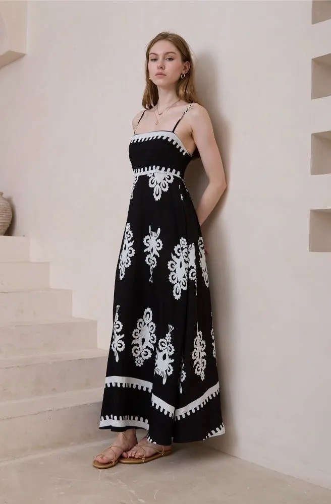 Bianco Nero Maxi Dress