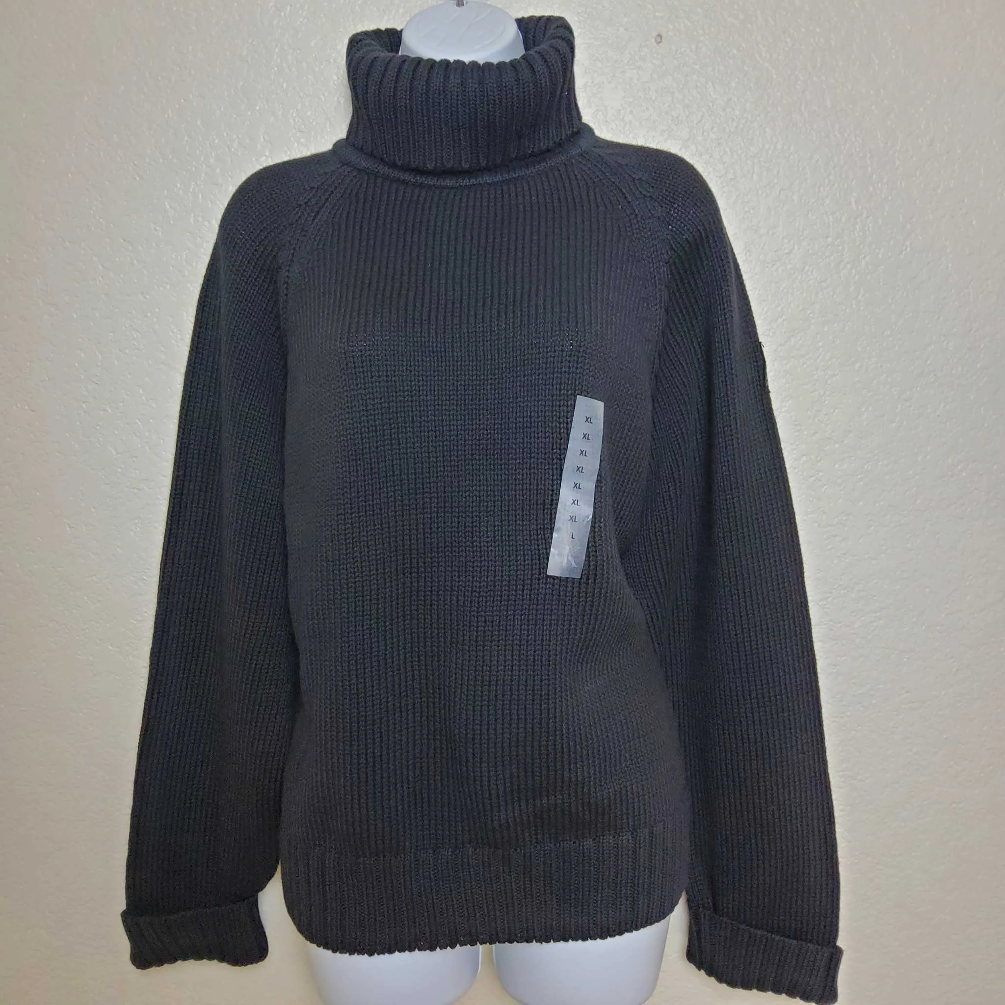 Black Turtleneck Sweater, Women's Extra Large