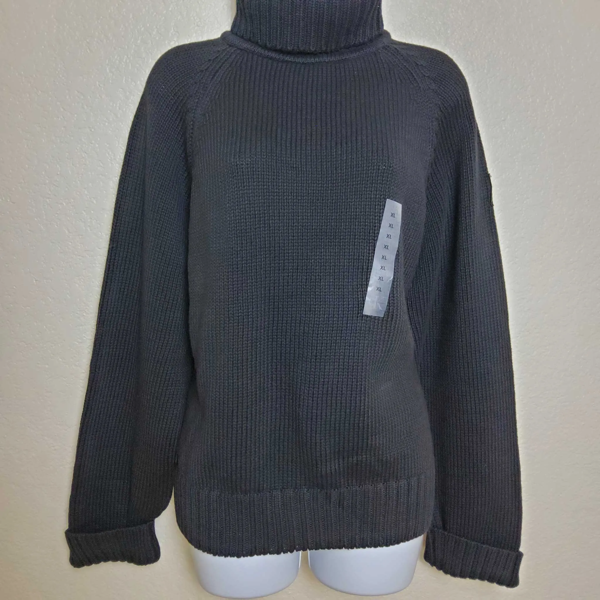 Black Turtleneck Sweater, Women's Extra Large