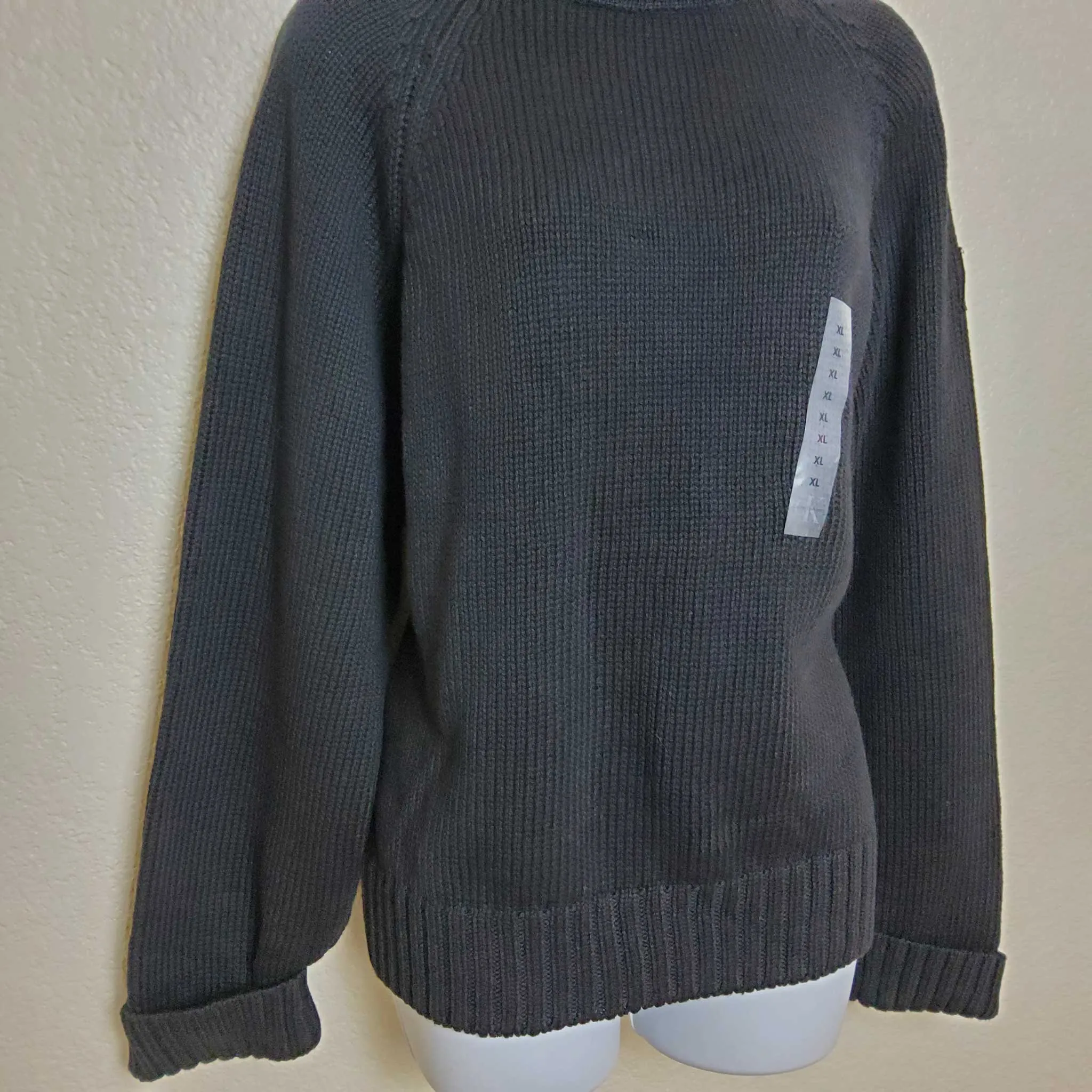 Black Turtleneck Sweater, Women's Extra Large