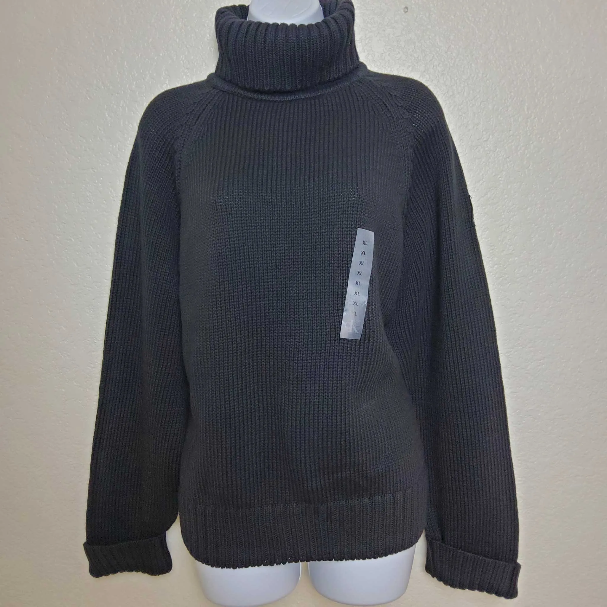 Black Turtleneck Sweater, Women's Extra Large