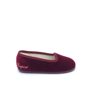 Bonpoint Logo Embroidery Velvet Slipper