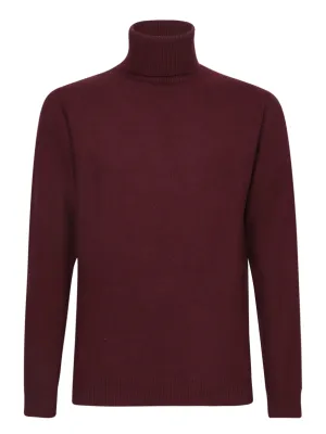 Bordeaux Wool Turtleneck Sweater