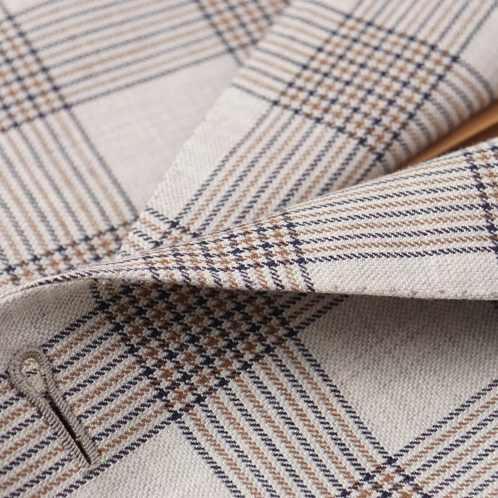 Brioni Pale Gray Check Wool-Silk-Linen Sport Coat