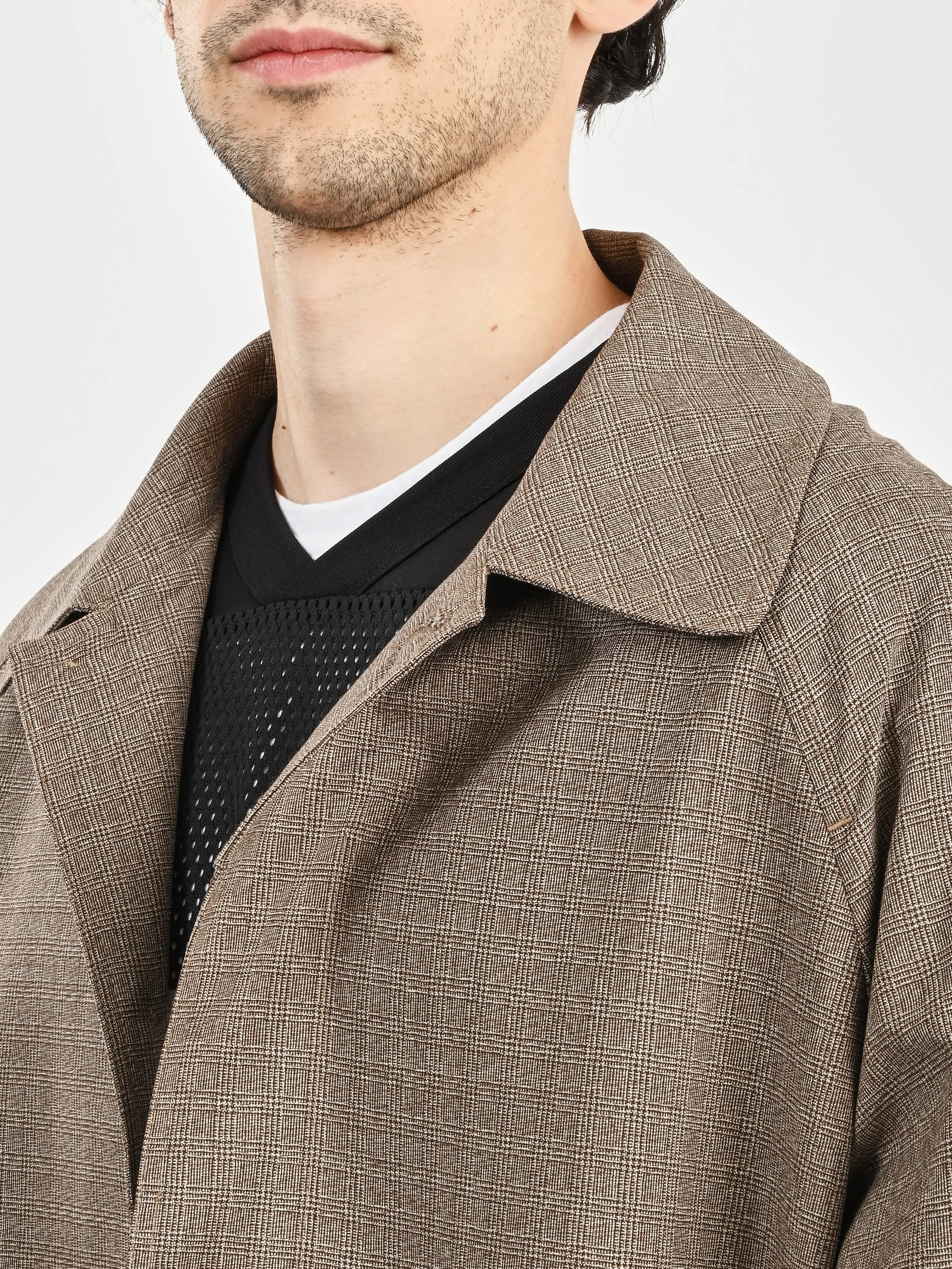 Brown Glen Check Installation Coat