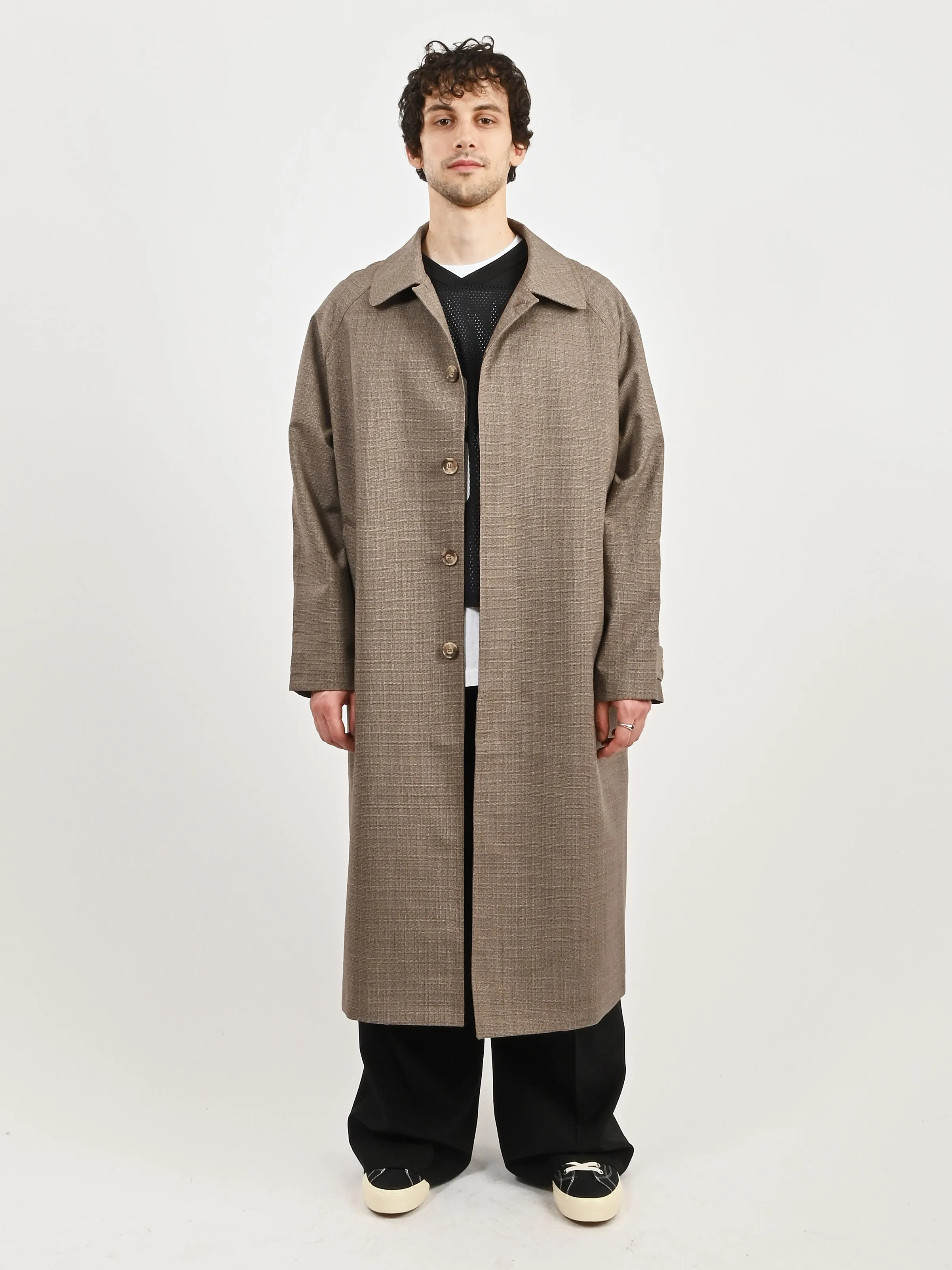 Brown Glen Check Installation Coat