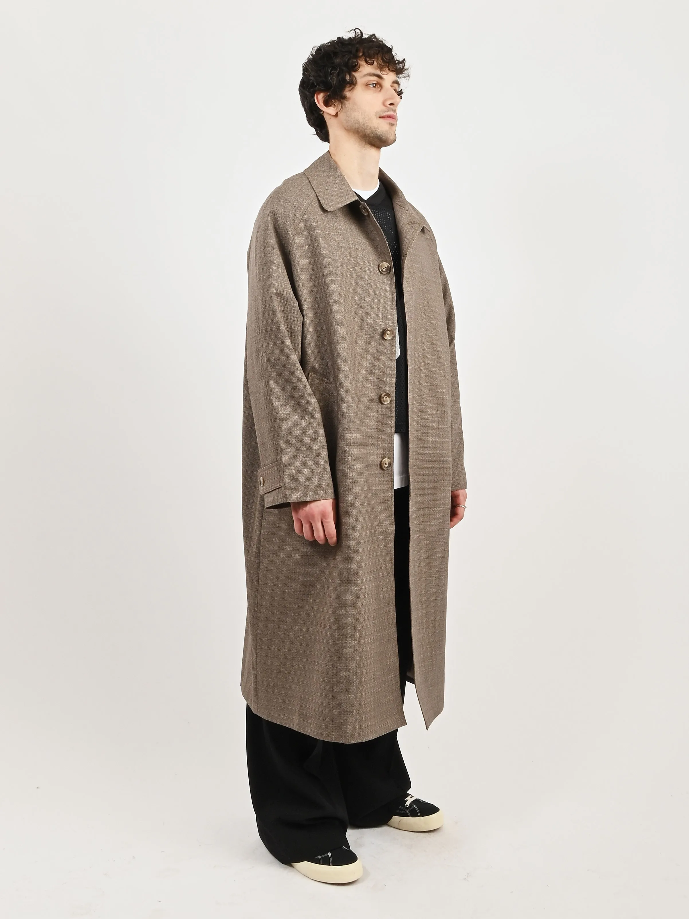 Brown Glen Check Installation Coat