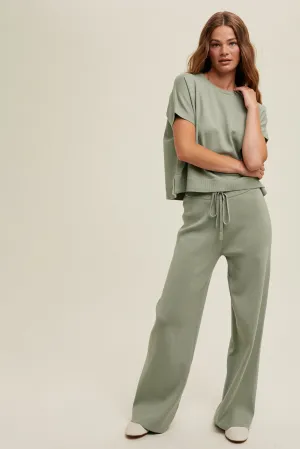 Casual Pants Set- Sage