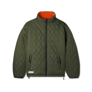 Chainlink Reversible Puffer Jacket, Army / Orange