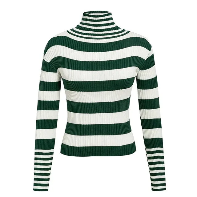 Check My Stripes Turtleneck Sweater