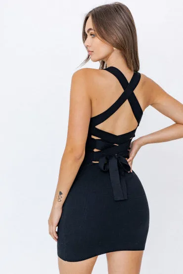 Cross Back Mini Dress