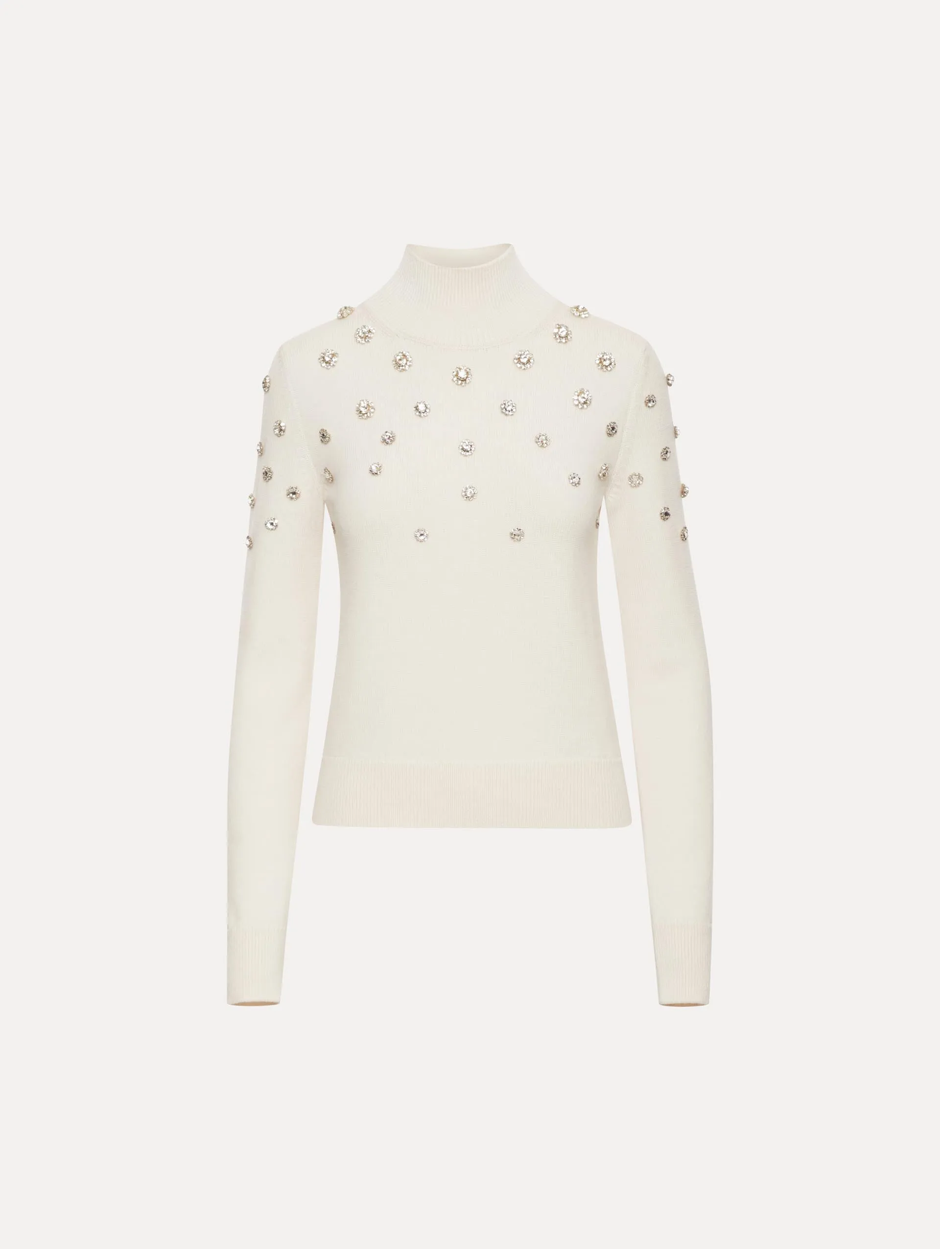 Crystal Embroidered Turtleneck