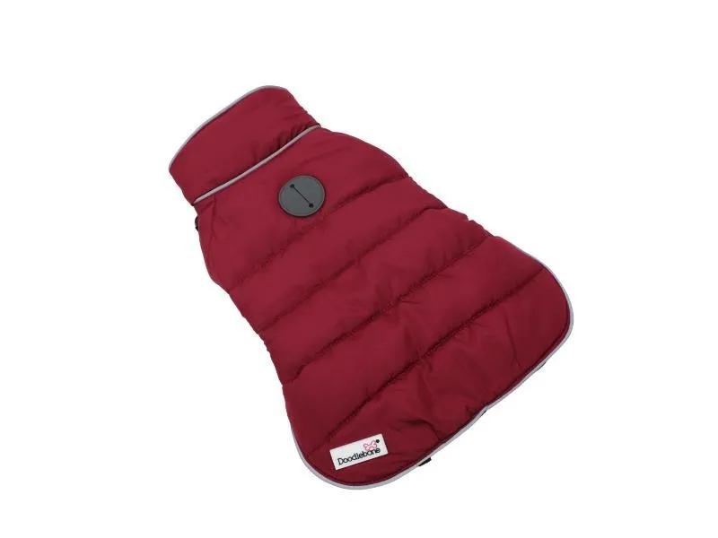 Doodlebone Puffer Jacket Punch & Burgundy Size 3-5