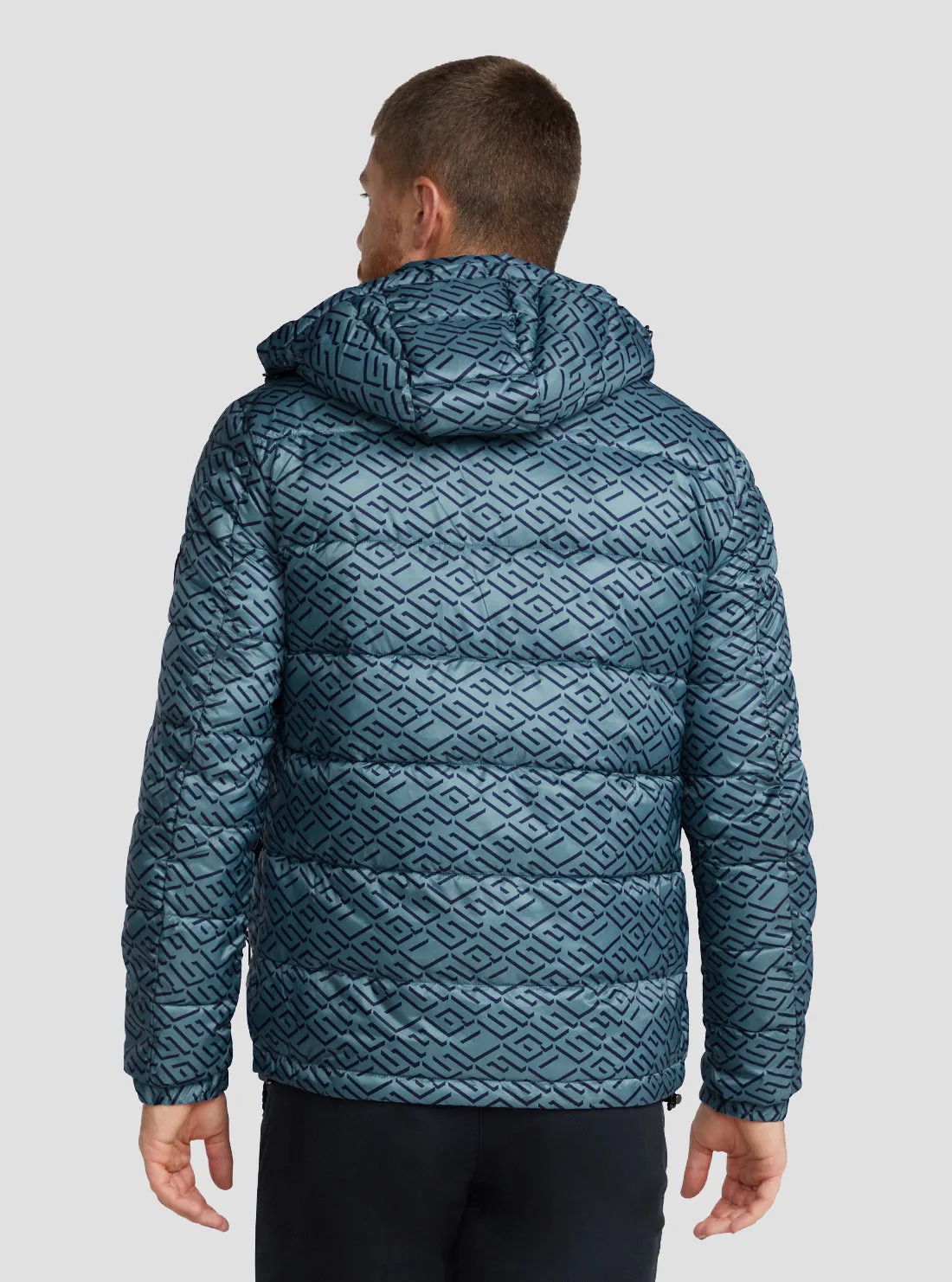 Eco Blue Logo Super Light Puffer Jacket