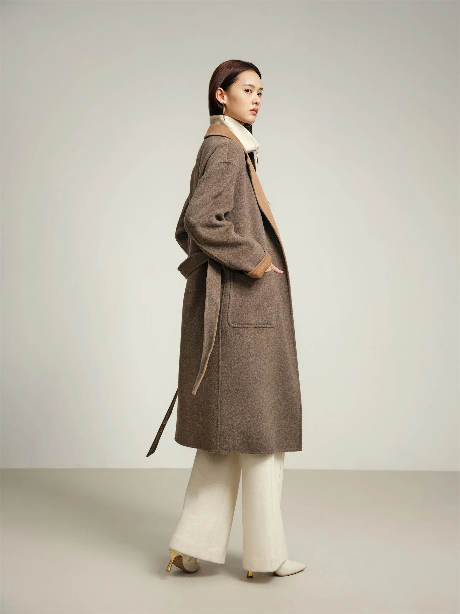 EP YAYING Yak Wool Double-Sided Wool Coat