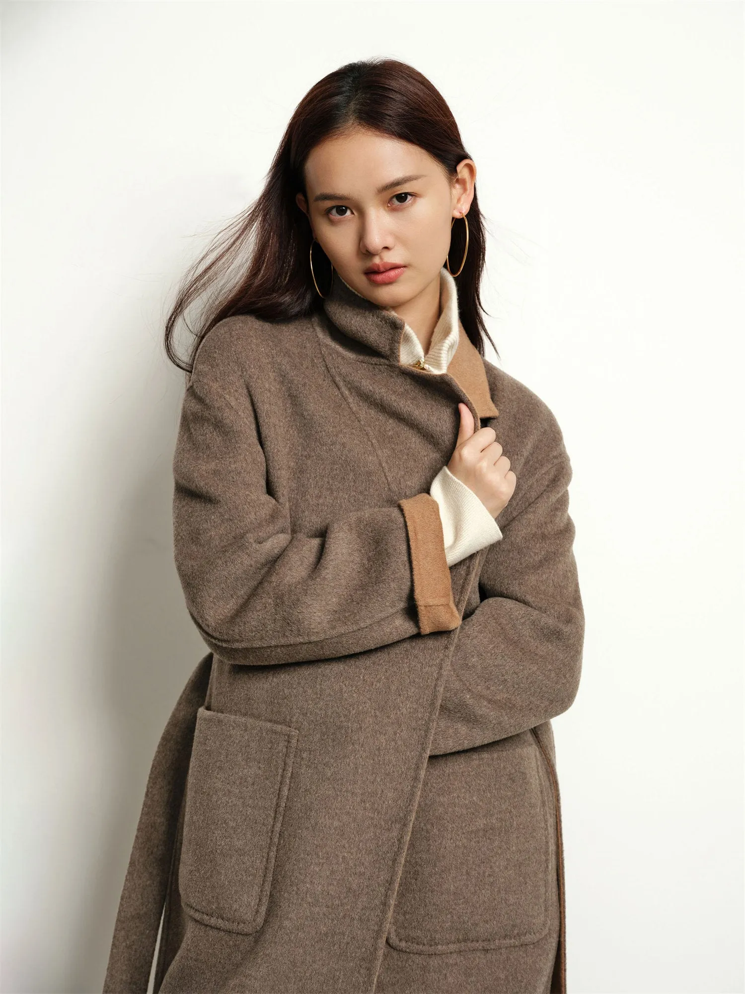 EP YAYING Yak Wool Double-Sided Wool Coat