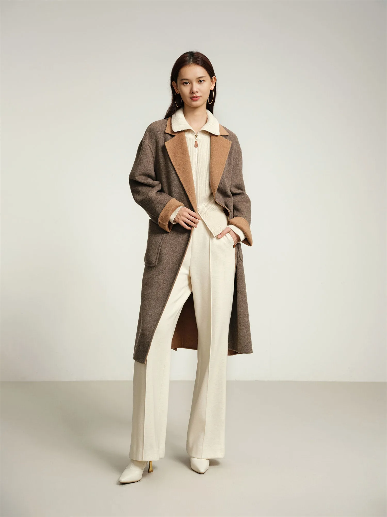 EP YAYING Yak Wool Double-Sided Wool Coat