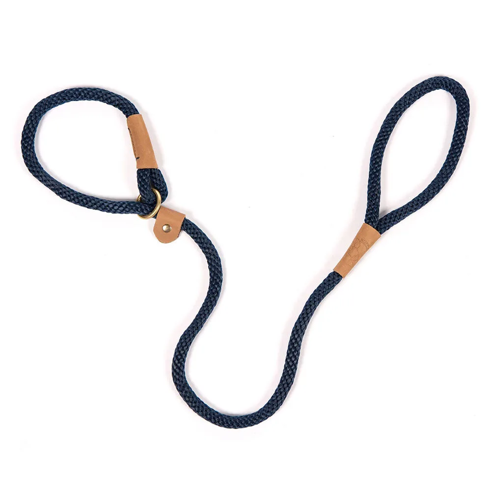 Fabric Slip | Clip Dog Lead in Navy Blue by Ruff and Tumble