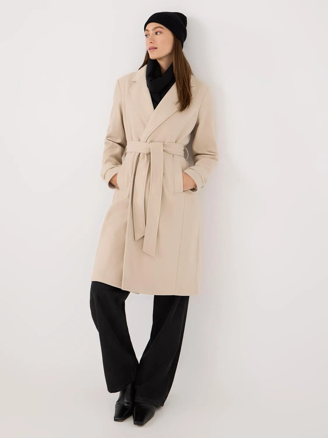 Faux Wool Wrap Coat