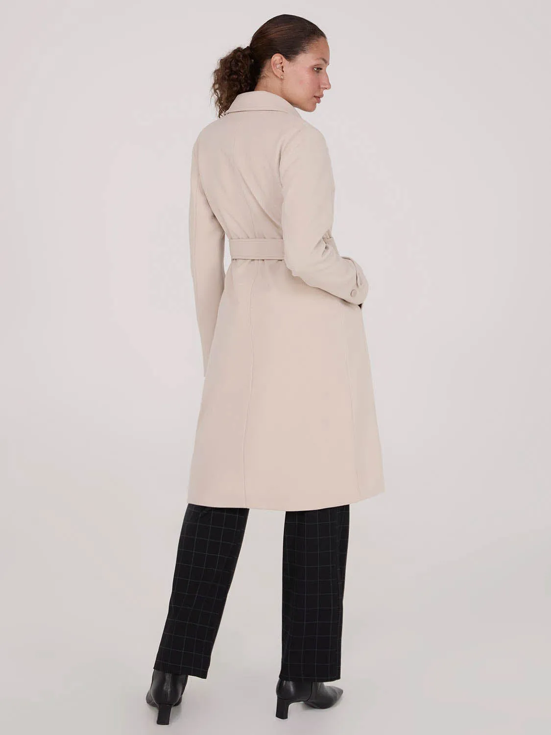 Faux Wool Wrap Coat