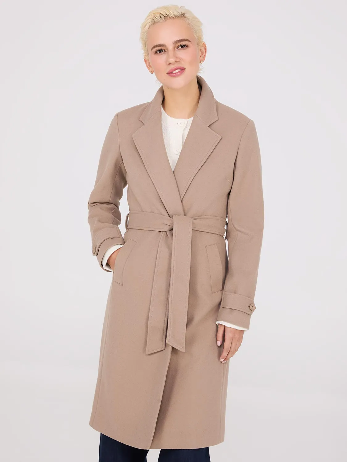 Faux Wool Wrap Coat