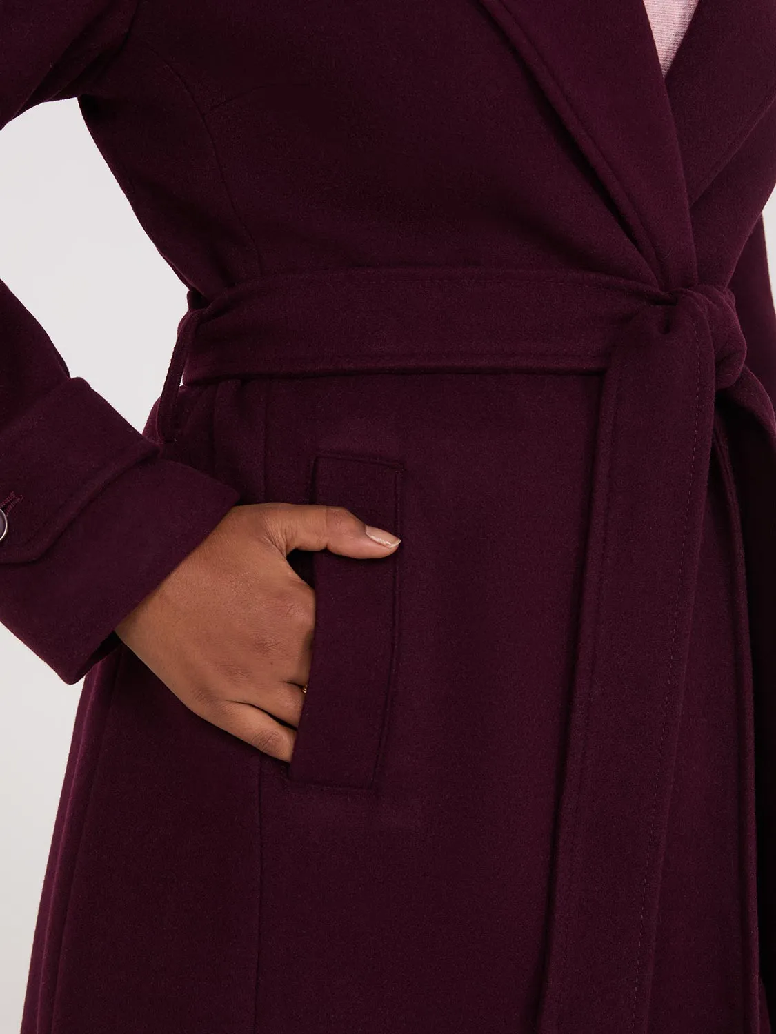 Faux Wool Wrap Coat