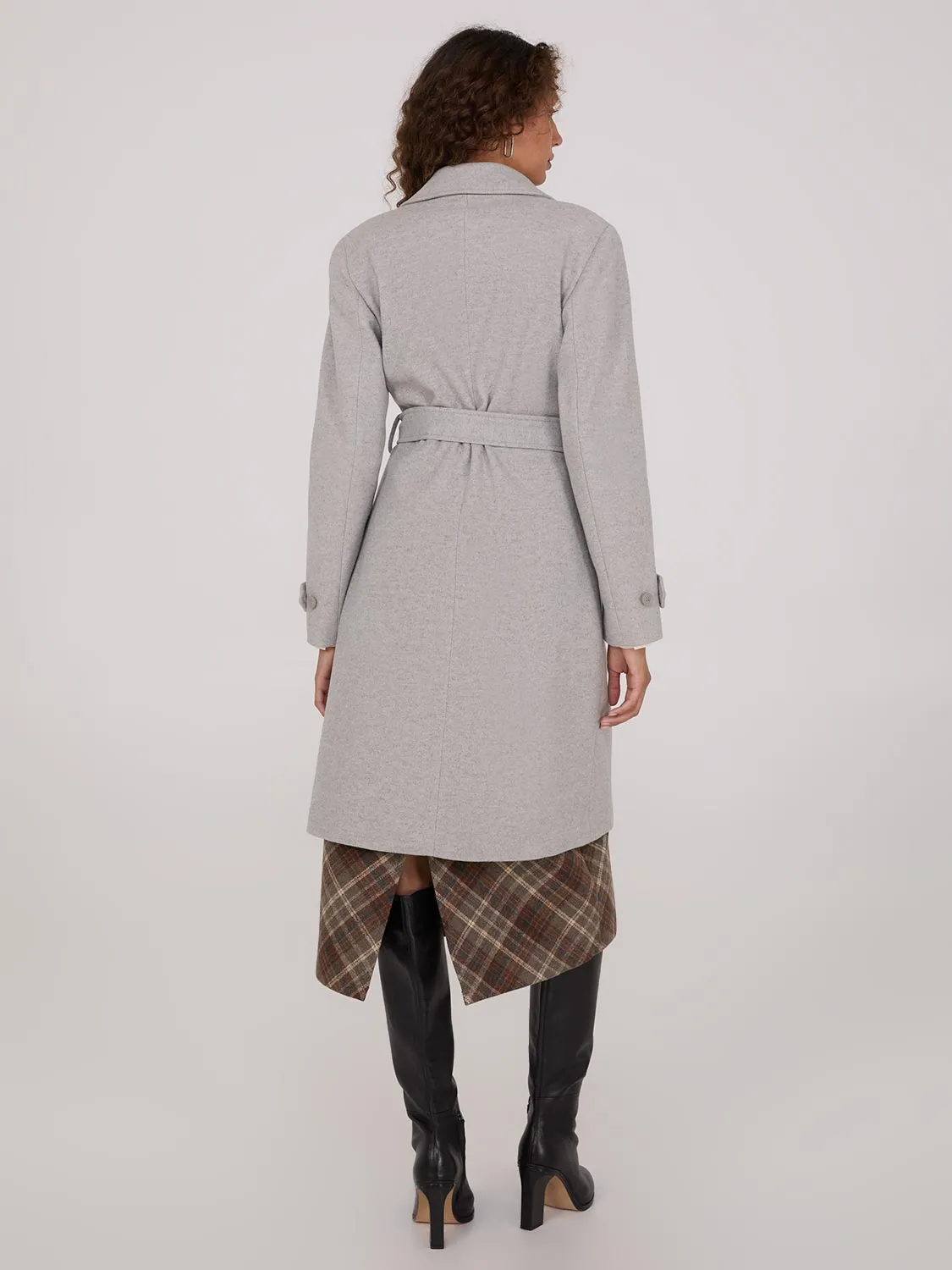 Faux Wool Wrap Coat