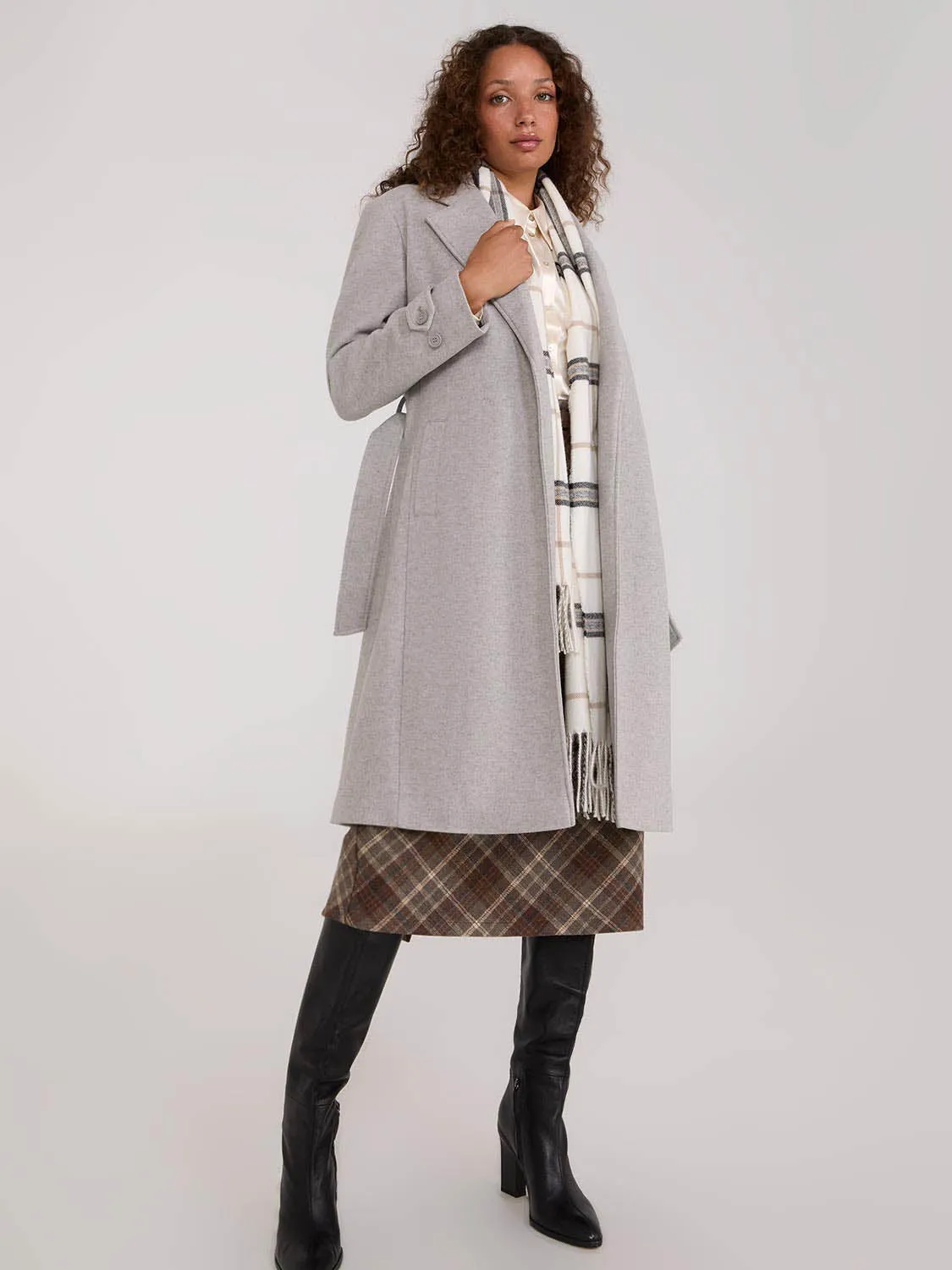 Faux Wool Wrap Coat