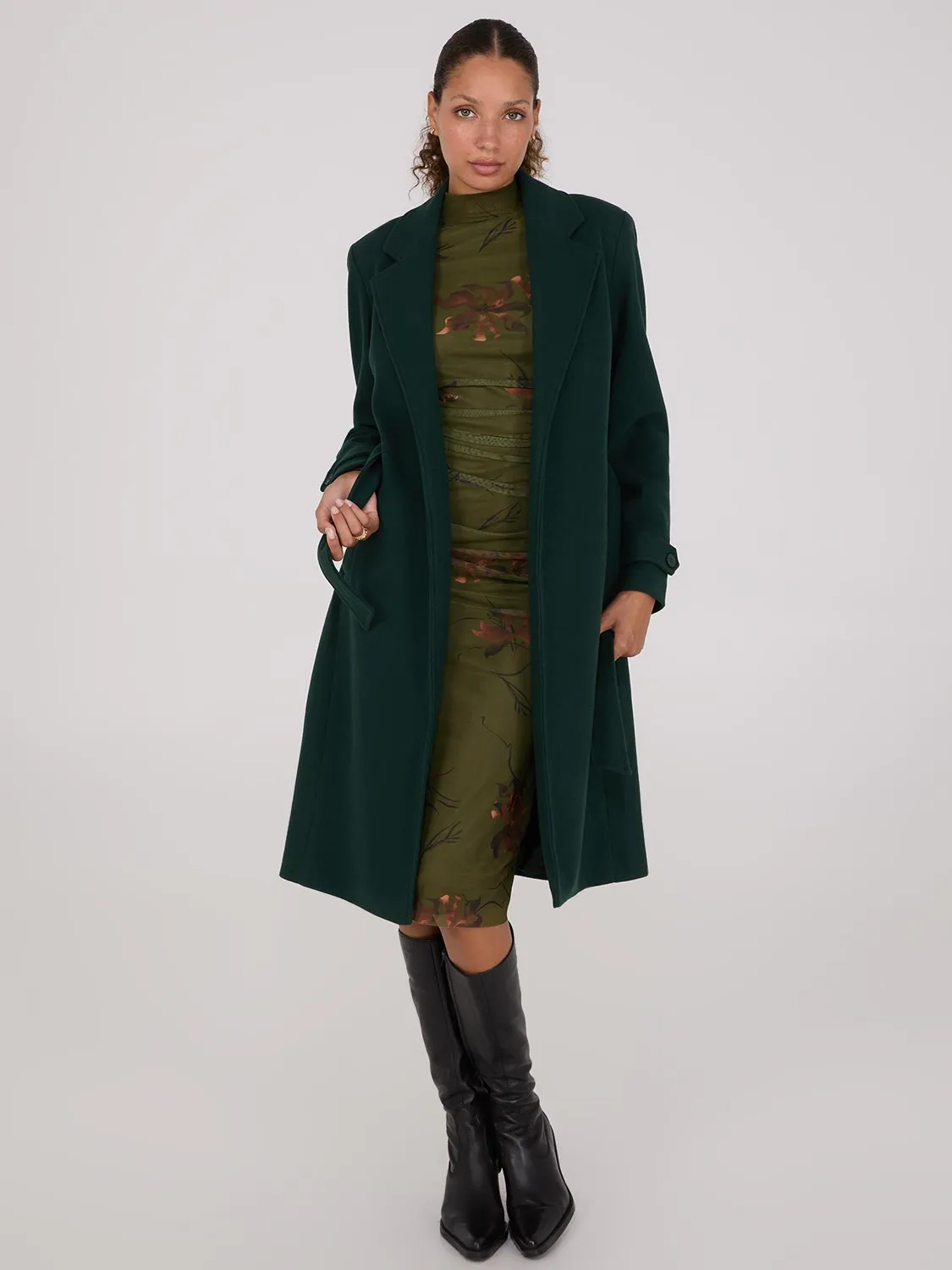 Faux Wool Wrap Coat