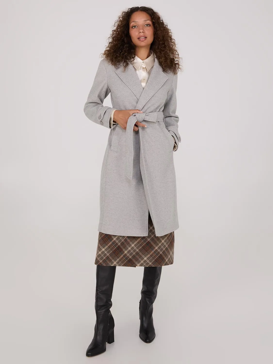 Faux Wool Wrap Coat