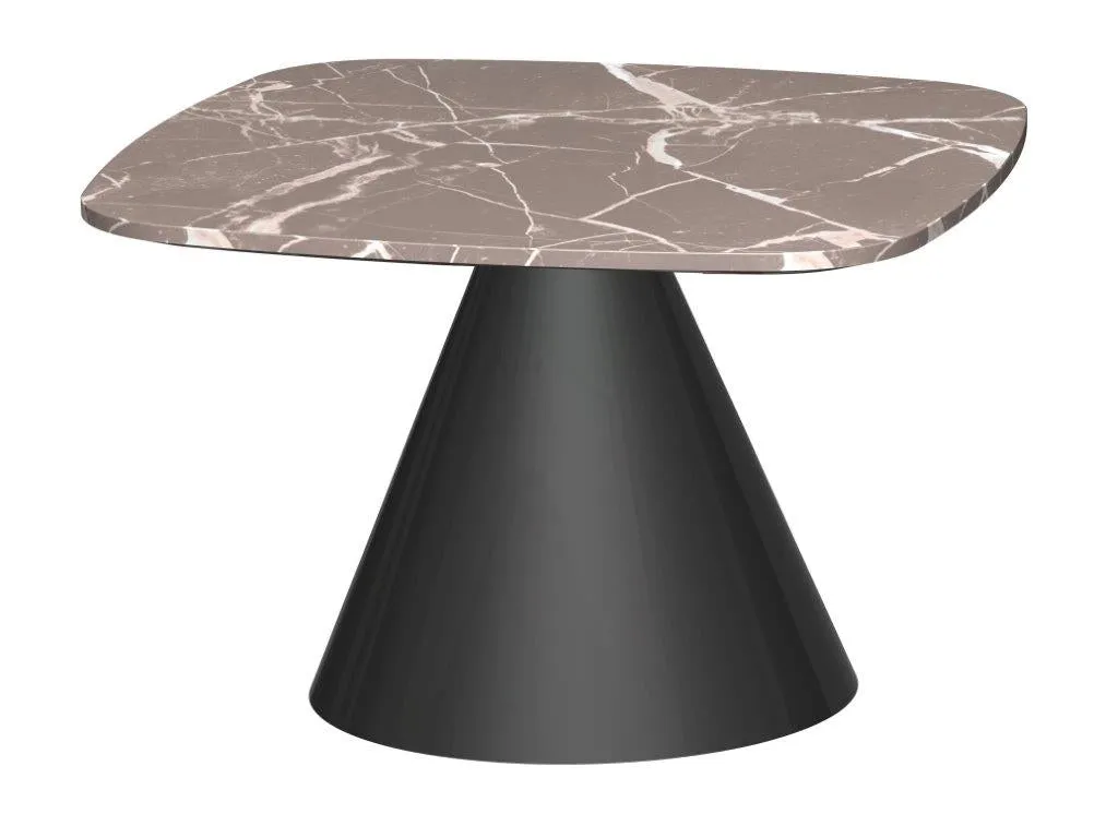 Gillmore Space Oscar Square Side Table Brown Marble