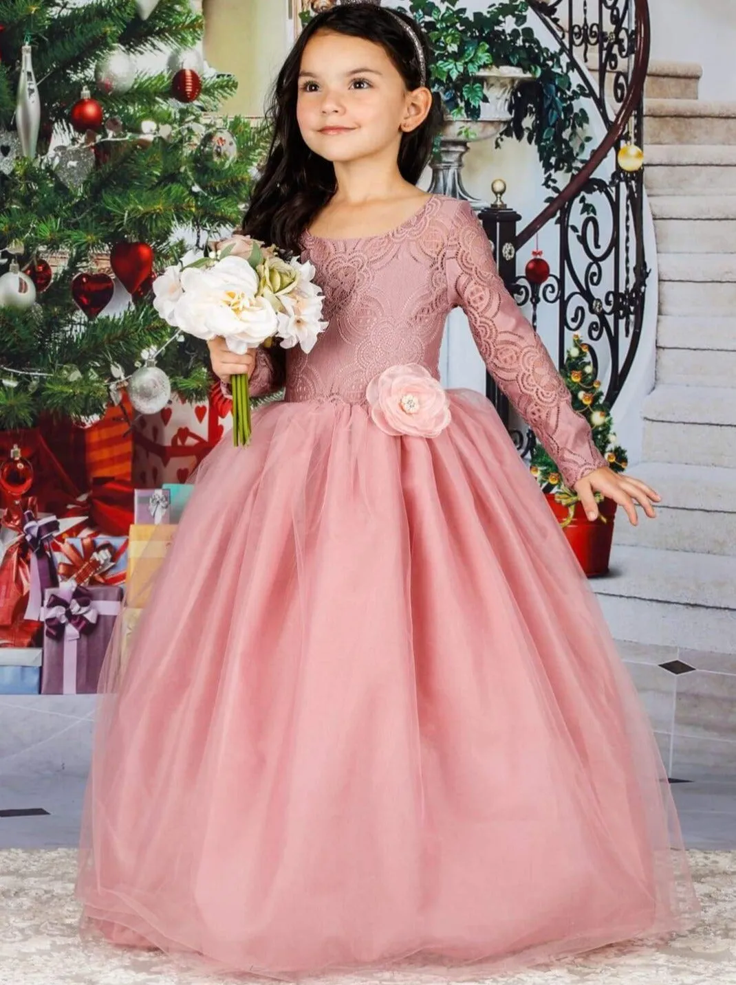 Graceful Girl Lace Holiday Special Occasion Dress