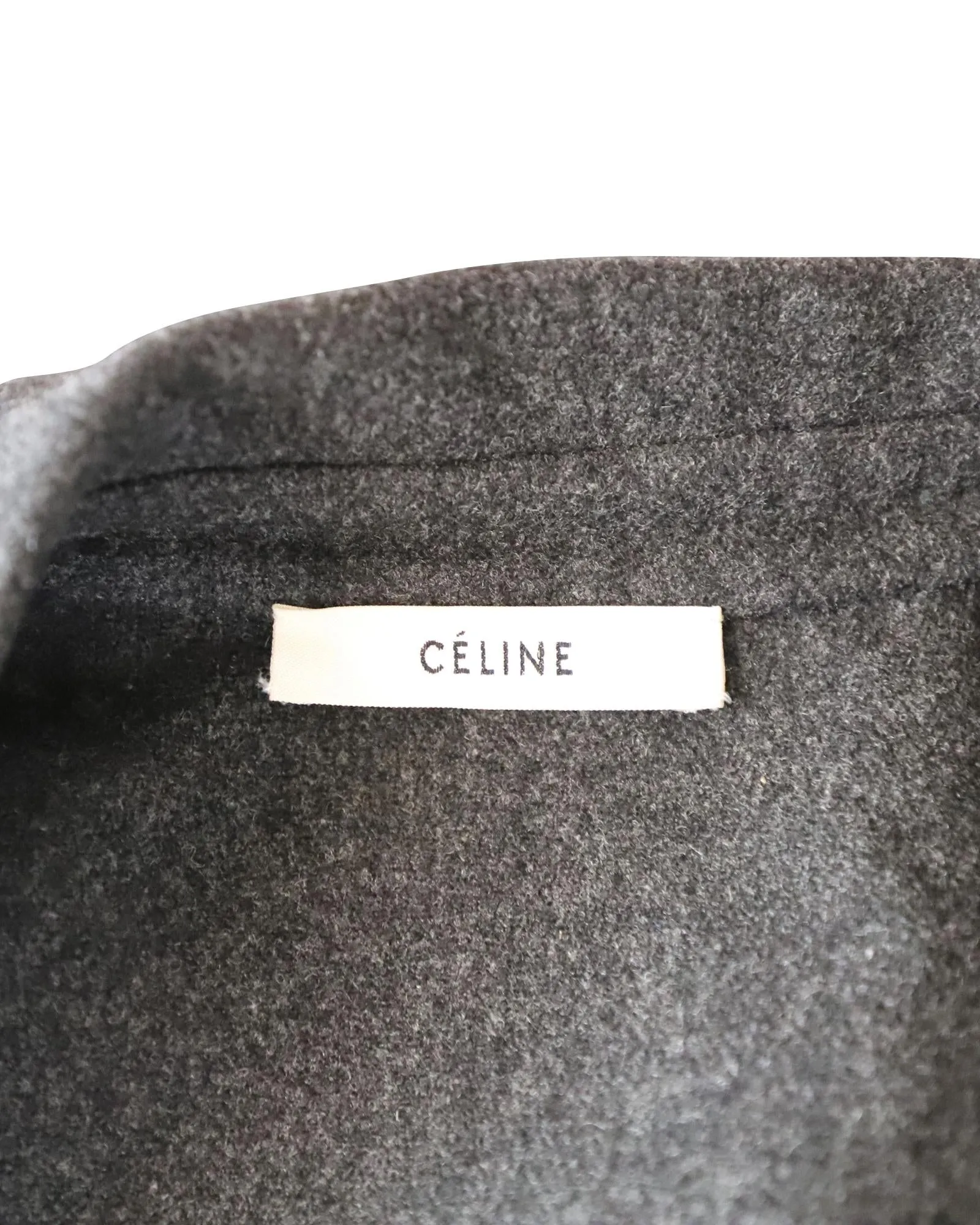 Grey Wool Asymmetric Button-Detailed Coat