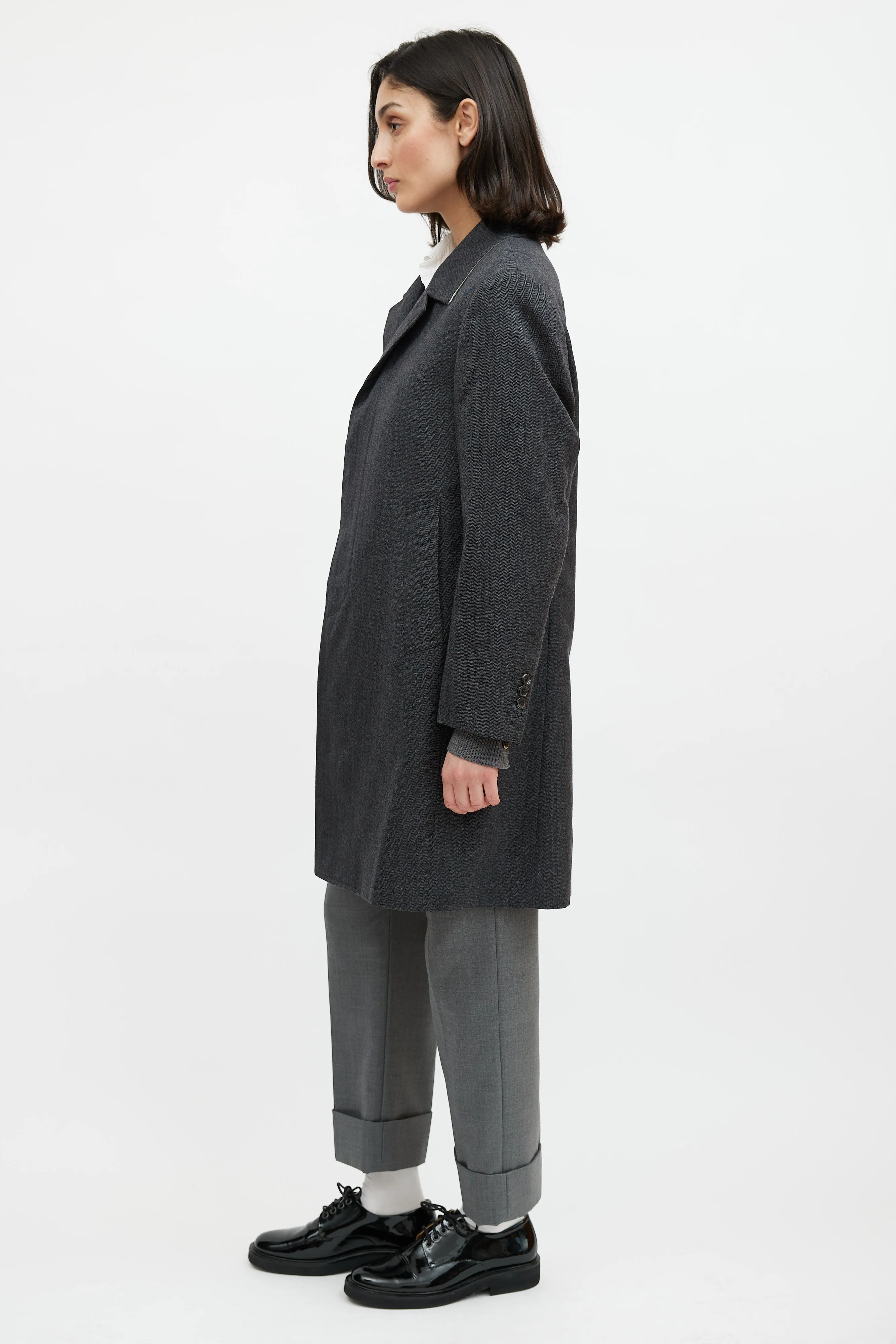 Grey Wool Tweed Coat