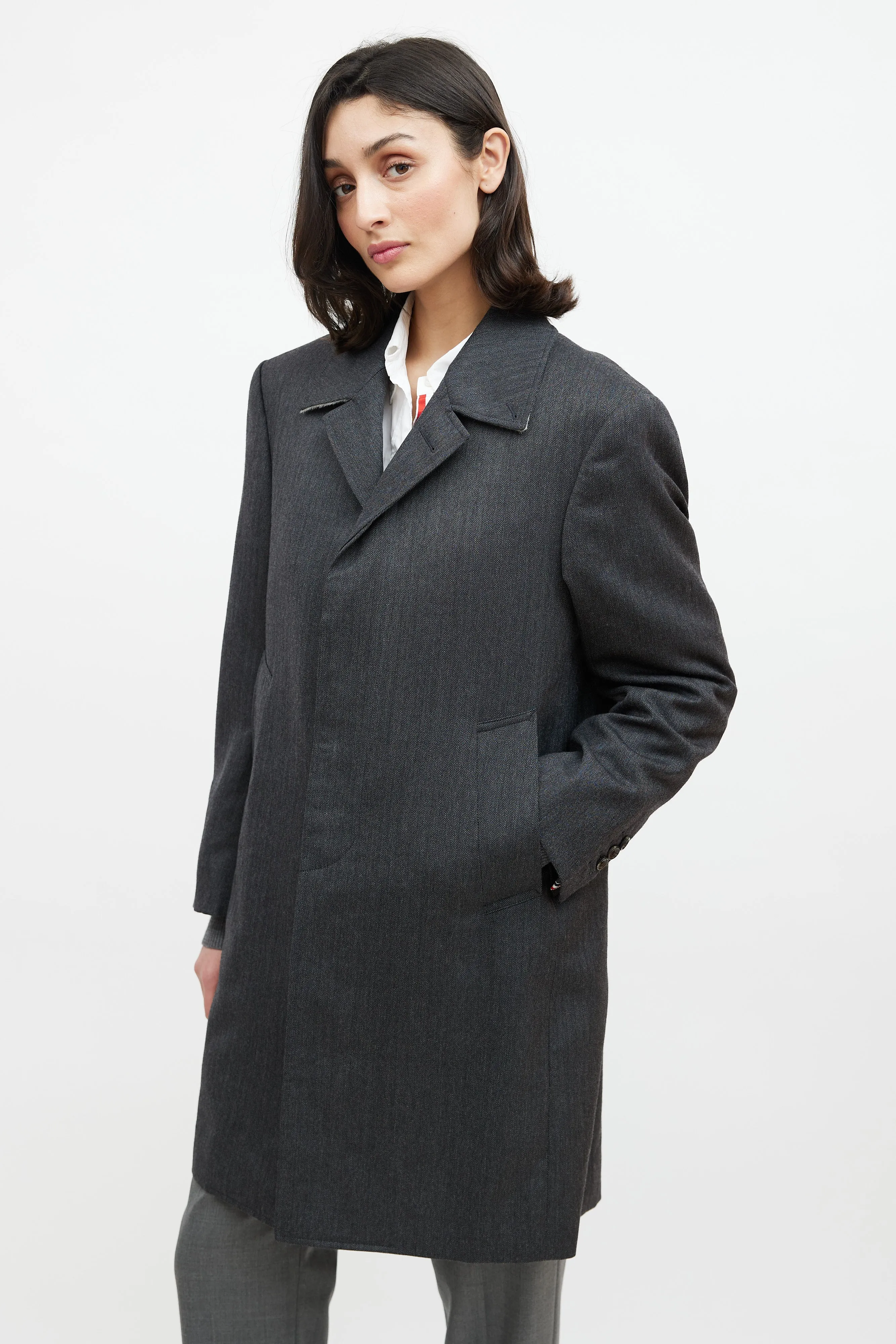 Grey Wool Tweed Coat