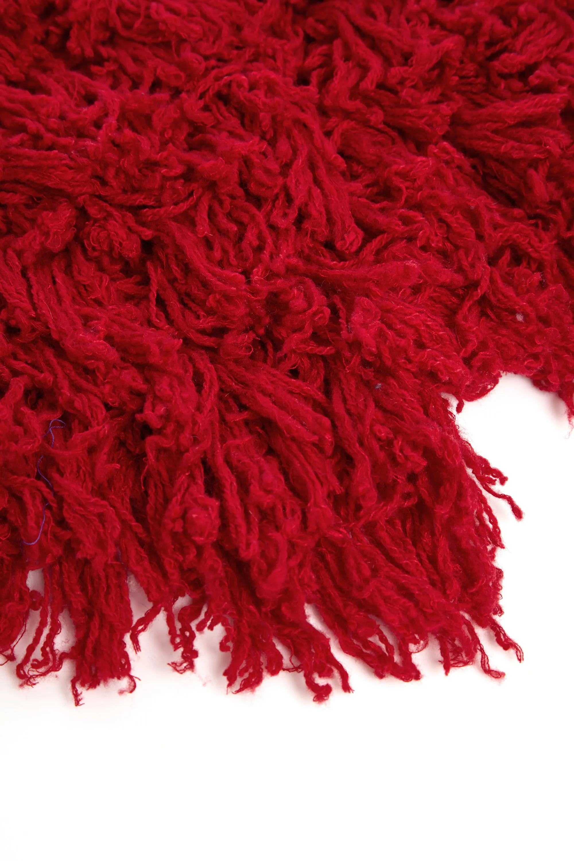 Hargreaves Knit Scarf in Scarlet Red Virgin Wool Cashmere Silk