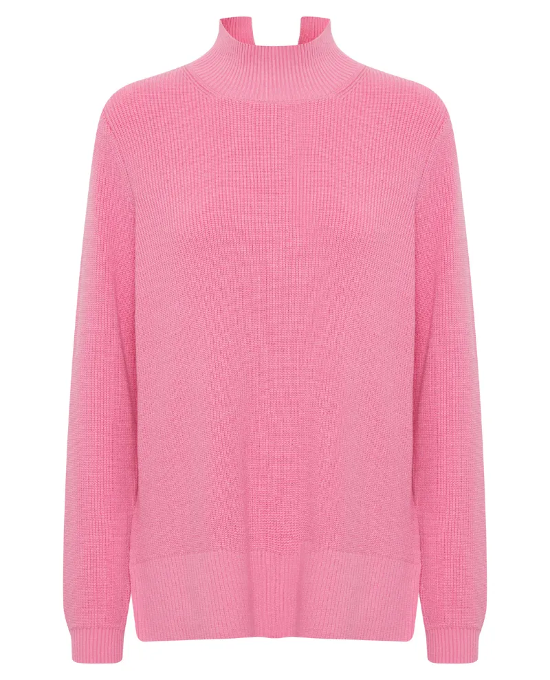 Ichi Boston Super Pink Turtleneck Knit