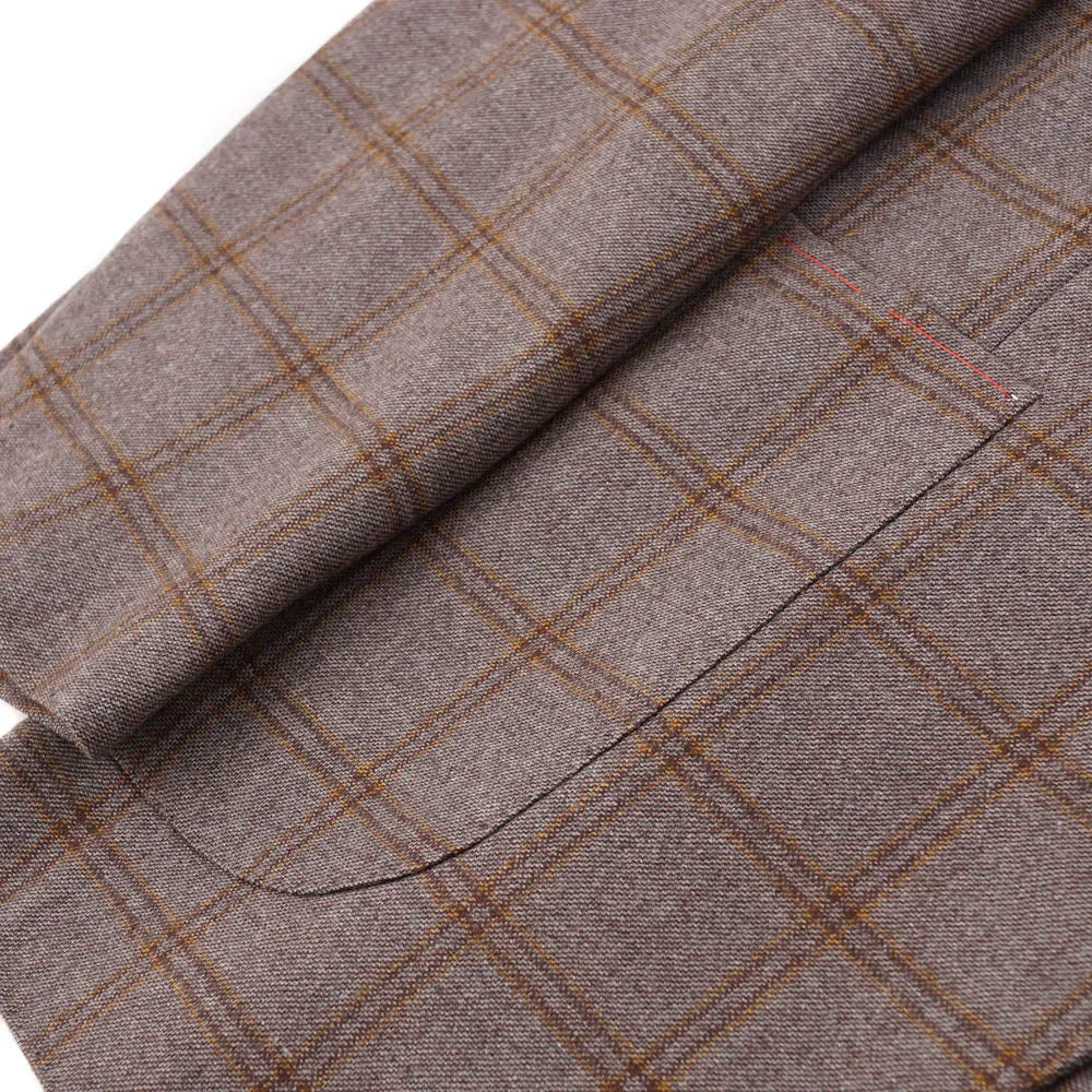 Isaia 'Tenero' Slim-Fit Brown Check Sport Coat