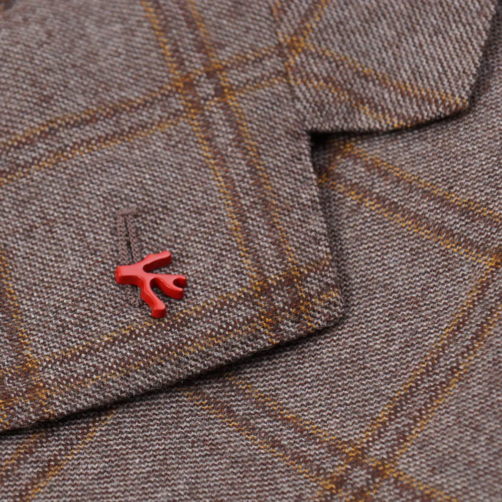 Isaia 'Tenero' Slim-Fit Brown Check Sport Coat