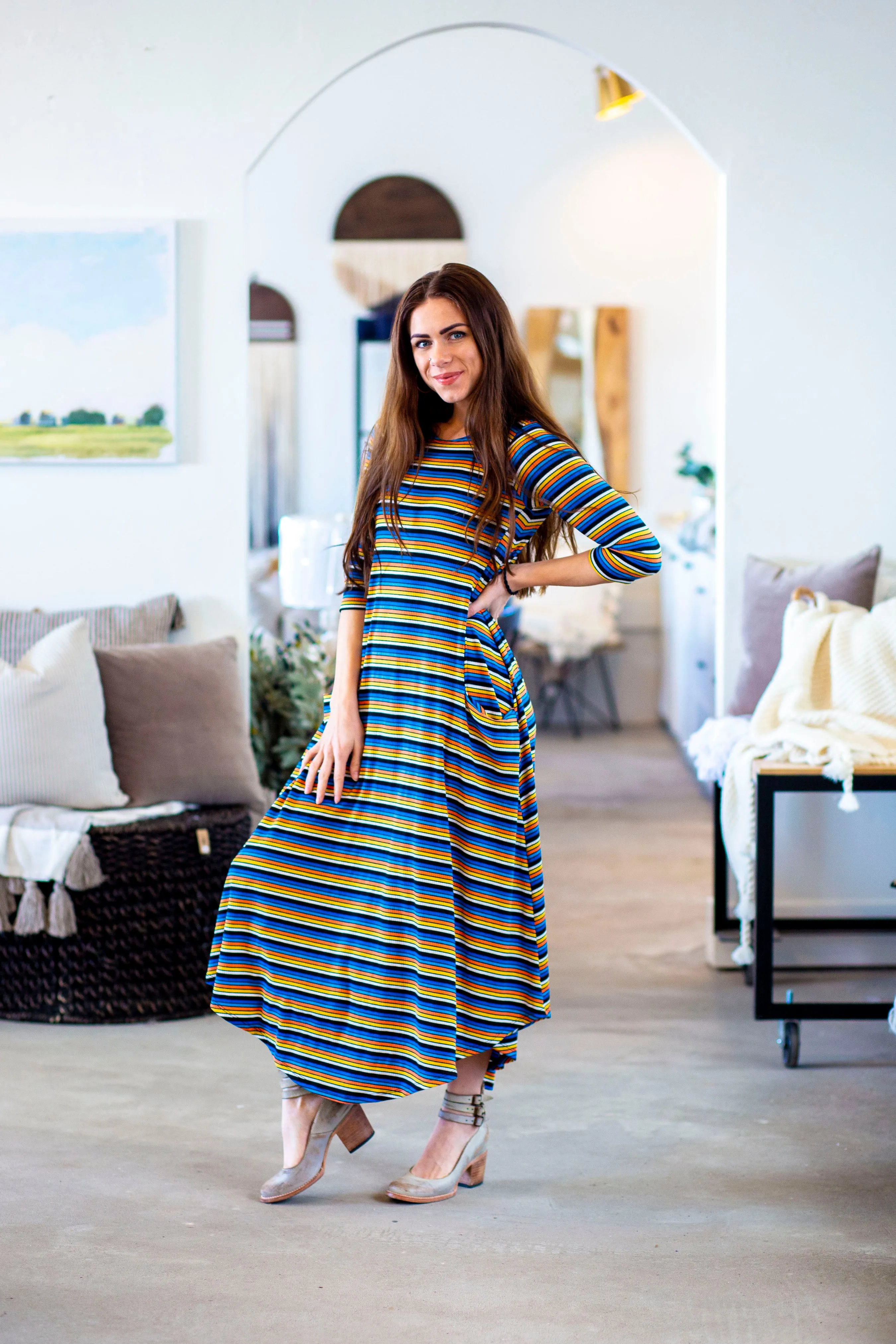 Jessi Dress Ernie Stripe Ribbed