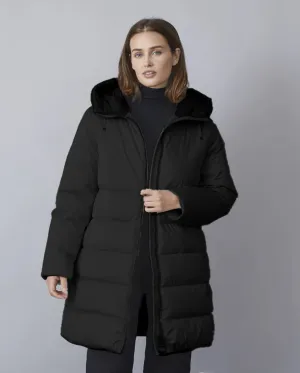 Junge Kris Hooded Quilted Puffer in Black