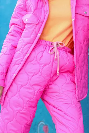 Kale Puffer pants hot pink